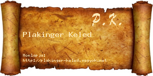 Plakinger Keled névjegykártya
